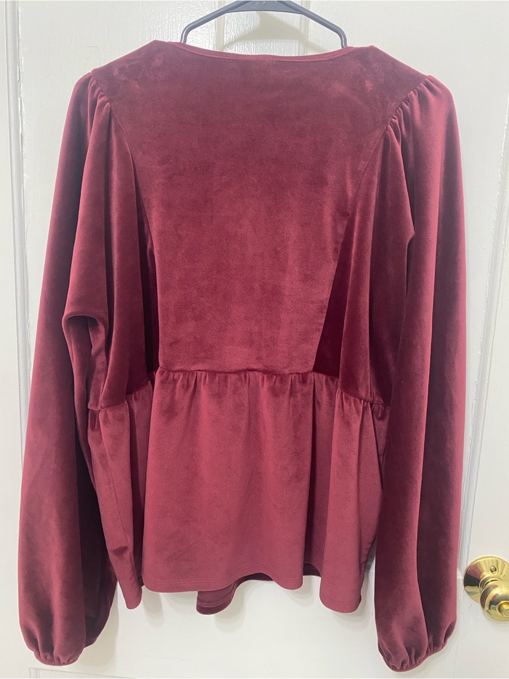 Embroidered Peasant Blouse - Burgundy - Picture 7 of 7